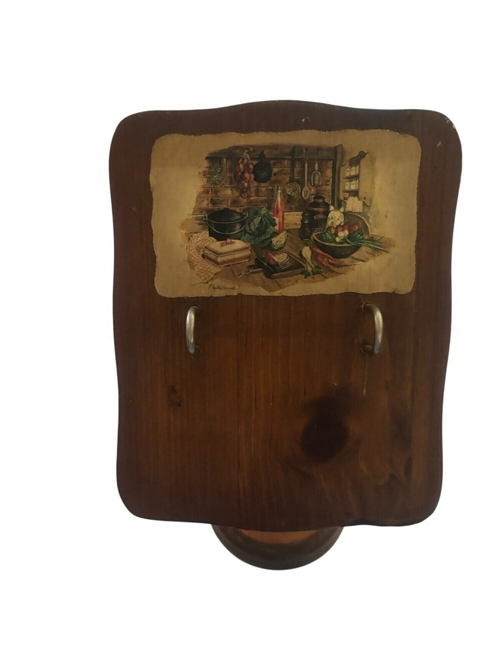 Vintage Wooden Recipe Book Holder Stand With Pages. 1960s.